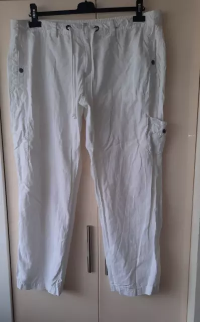 MANTARAY LINEN BLEND Cropped Summer Trousers Size 10 R 14.99 PicClick UK