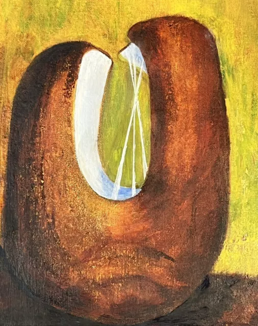 Mid / Late 20th century oil on board st ives Barbara Hepworth study ~ Midcentury