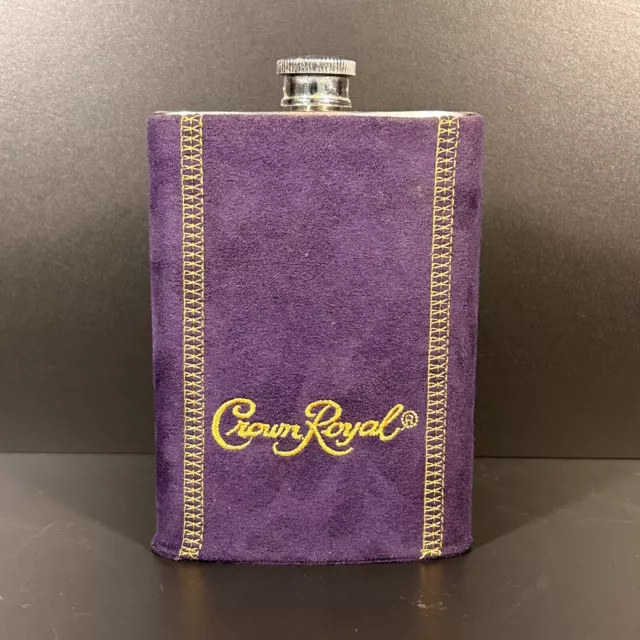 Crown Royal Flask ~ Stainless Steel 8 oz w/ Purple Dustbag