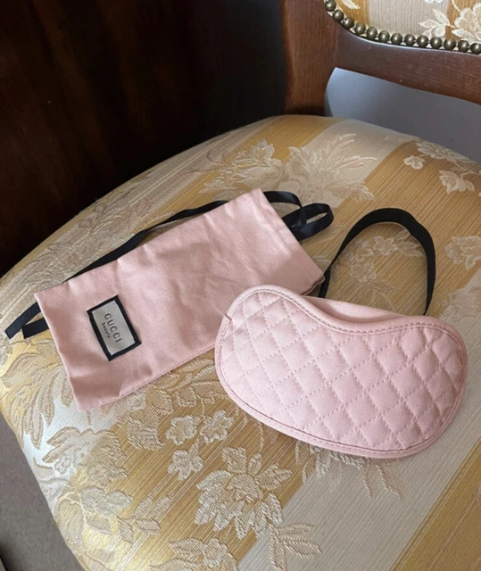 Maschera da viaggio imbottita occhi notturni Gucci bellezza rosa floreale con borsa