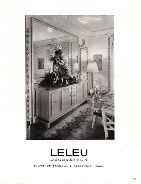 Original French Vintage Ad - LELEU Interior Decoration Paris Furniture - 1948