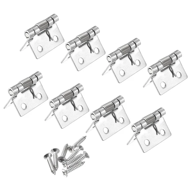 8PCS SPRING LOADED Hinges 1" 304 Stainless Steel Self Closing Hinge for