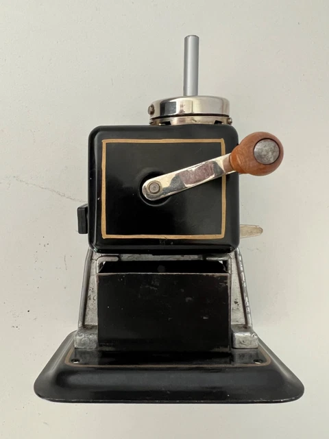 antike Bleistiftspitzmaschine Bleistiftspitzer Spitzmaschine schwarz Metall Deko