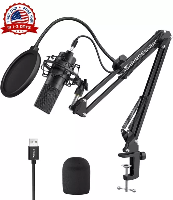 Microfono Condensador De Estudio Profesional Para PC Youtubers Podcast Streaming