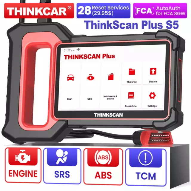 2024 Neue ThinkScan Plus S5 Auto OBD2 Scanner ABS SRS ECM TCM Diagnose Scan Tool