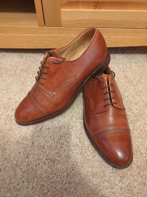 Scarpe da uomo CROCKETT & JONES Draycott 2 brogue in pelle marrone castagno taglia 8 G