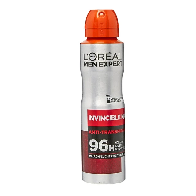 150ml Loreal Hommes Expert 96h Invincible Déodorant Non Arrêt Antiperspirant
