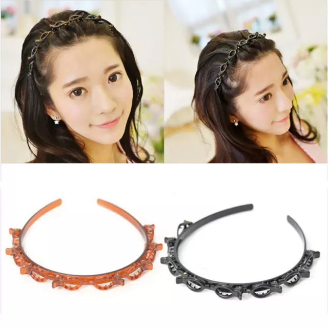 ⭐Hair Hoop Bangs Coiffure Épingle À Cheveux Twist Clip Bandeau Avec Tête R 2