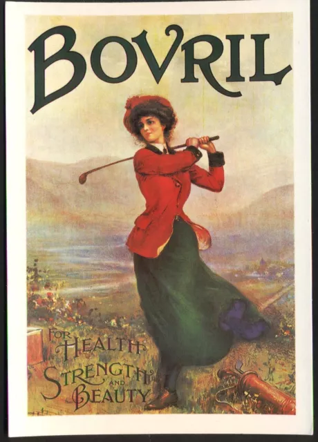 Modern RETRO ADVERT Postcard: BOVRIL FOR HEALTH - Female Golfer (Mumbles MRP/191