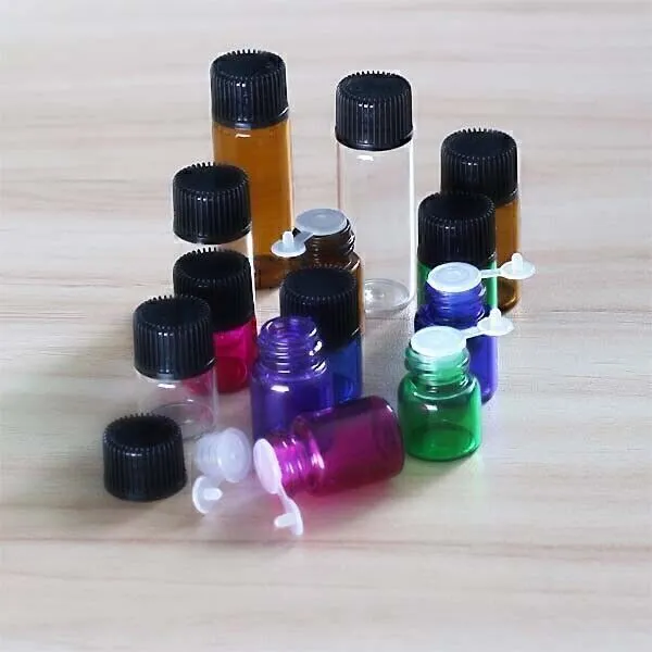 1-5ml Empty Vial glass bottles perfume 10-100PC Essential Oils Jars Candy