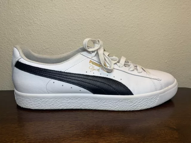 PUMA Clyde Core Foil Classic Style Shoes White Navy Mens Size 11  - 364669-02