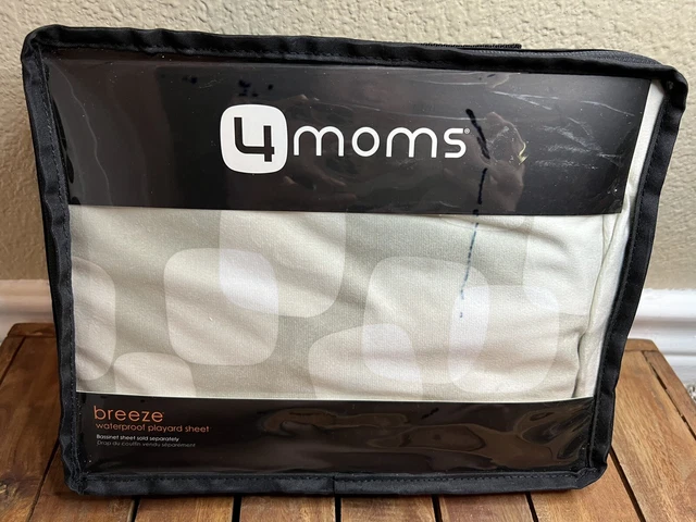 4moms Original Breeze Waterproof Playard Sheet Gray and White Geometric