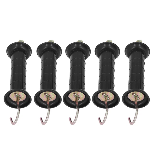 5Pcs Electric Fence Handle Insulated Gate Grip Bar Metal Hook Farm Pasture