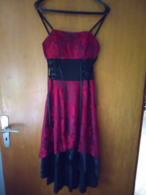 Damen Elegant Abendkleid Partykleid Ballkleid Neu gr.S Rot/schwarz