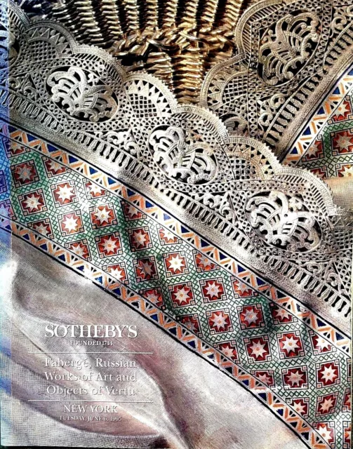 Sotheby's Catalog Faberge Russian Icons Art Vertu Porcelain Glass Fine Lace