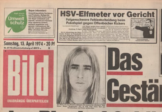 Bild-Zeitung April  1974 - Goldene Hochzeit - Unbenutzt