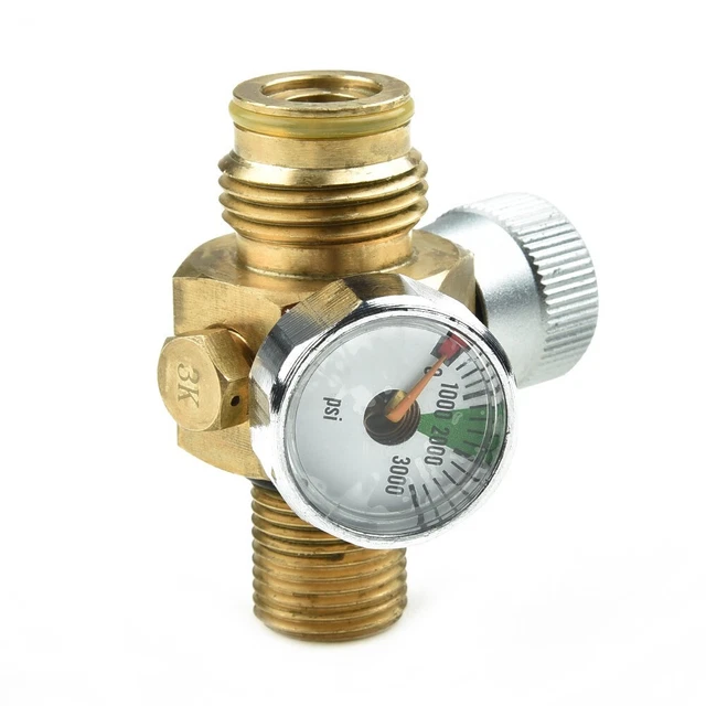 State of the art Paintball CO2 Tank Male Valve 3000 Psi Gauge for Accuracy