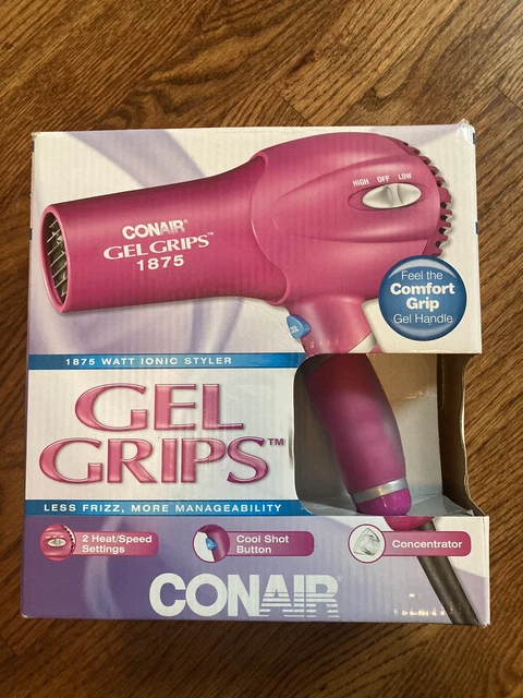 Conair Gel Grips 1875 Watt Ionic Styler Hair Dryer PINK