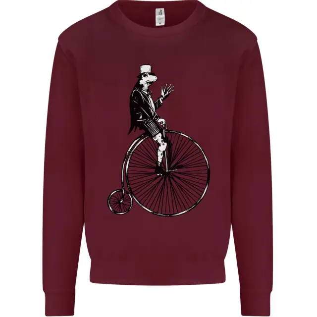 Felpa maglione bambini Cycling a Frog Riding a Penny Farthing 3