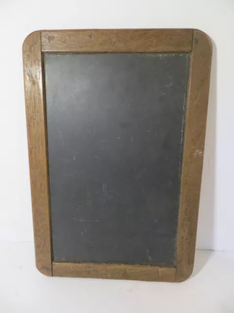 Vtg Oak Wood Framed School Slate Chalkboard Double Sided