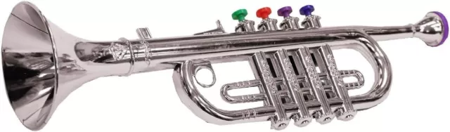 Trompete 37 cm, Instrument mit 4 Töne, Kindertrompete aus Kunststoff