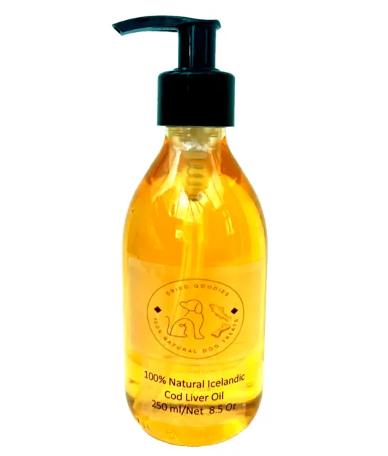 WILD COD LIVER OIL Unbeatable Dog-Cat Supplement Organic Icelandic 250 ml Glass