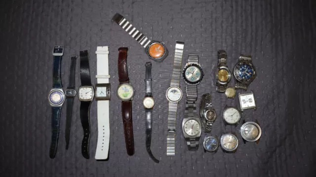 Lotto 19 orologi vintage, Logan, amucolor, perseo, wertex, breil, sicura, volgin