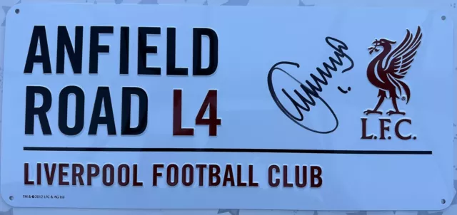 Jerzy Dudek Signed  Anfield Road Sign