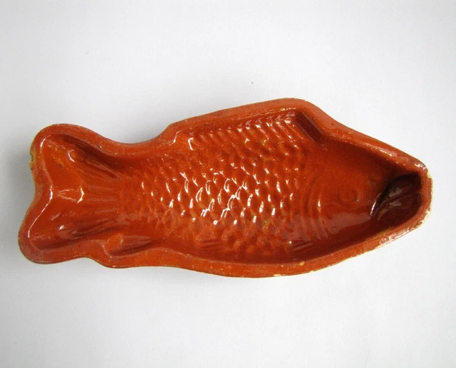 Paire De Moules à Gâteau Décoratifs Anciens En Terre Cuite V