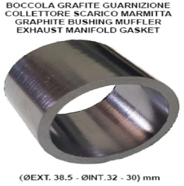 Guarnizione Scarico Boccola In Grafite Piaggio - Ricambio Originale OEM 8749465, Per Motori 400-500 CC, Aprilia, Derbi, Vespa