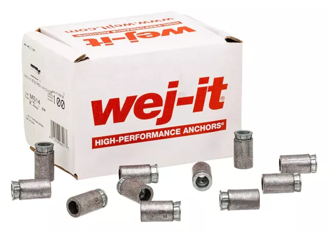 Wej-It MS14 Expansion Shield Anchor 7/8" Length, 1/4"-20 Threads Box of 100