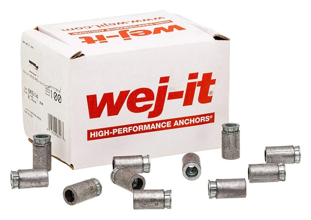 Wej-It MS14 Expansion Shield Anchor 7/8" Length, 1/4"-20 Threads Box of 100