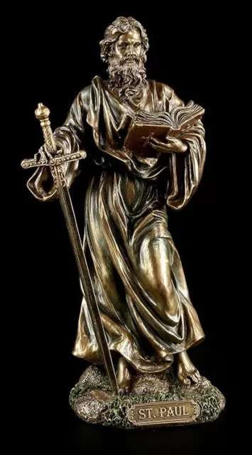 Paulus Di Tarsus Figura - Apostolo Statua - Veronese Simil Bronzo Chiesa Deco
