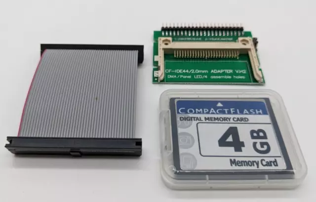 4GB CF Compact Flash Karte, Adapter und Daten-Kabel für AMIGA 1200 / AMIGA 600