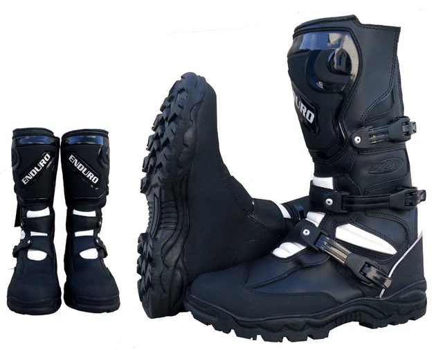Bottes pour le moto tourisme enduro en cuir avec le protections pour les homme