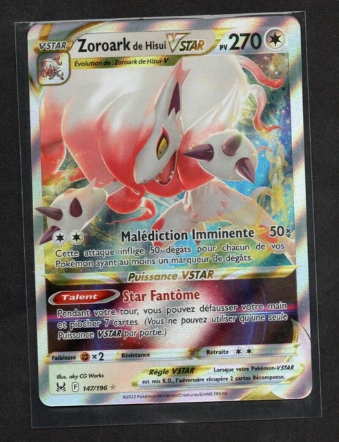 Coffret Pokémon Zoroark De Hisui 76/196 Holo – Myboost X – Origine Perdue – 10 Cartes – Sans Doublon