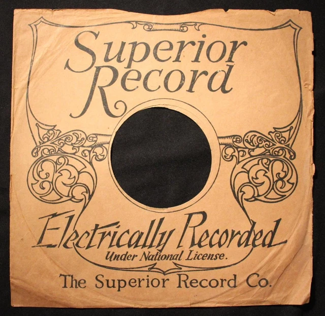 1930'S Superior Gennett Record Sleeve Original Scarce 1930'S Superior Gennett Record Sleeve Original Scarce