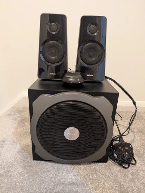 TRUST TYTAN 2.1 PC Speakers with Subwoofer, 120W (60W RMS), UK Plug ...