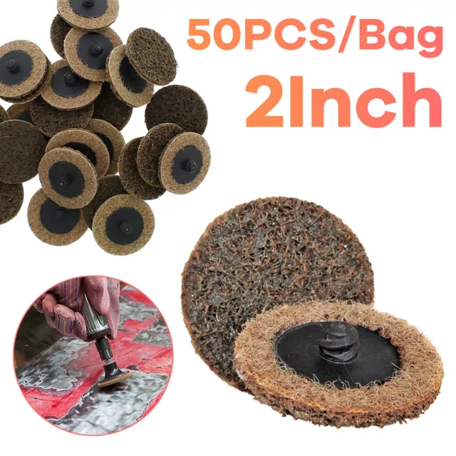 50 Pc 2" coarse Roloc Scotch pads Roll Lock Surface Sanding Disc Made in USA