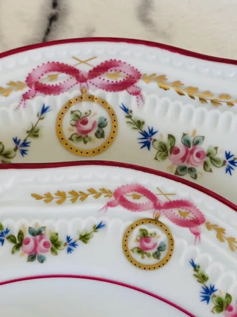 Limoges France Plates Cups Saucers (pink Bows Ribbons)