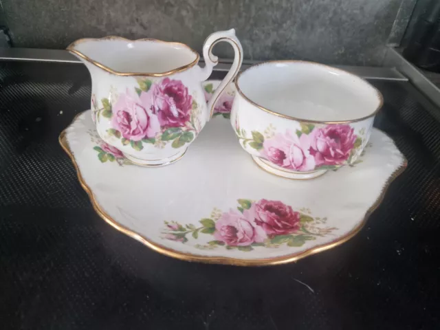 Three Pcs  ROYAL ALBERT BONE CHINA AMERICAN BEAUTY