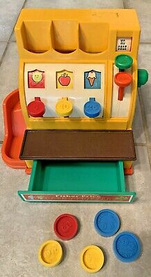 VTG Fisher Price Cash Register with Coins Toy 926 1974 Retro Classic