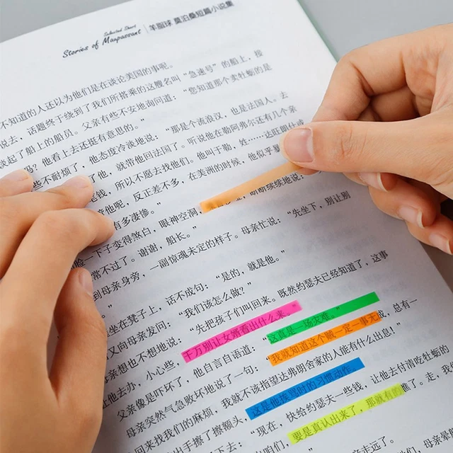 School Children Stationery Index Tabs Sticky Note Color Stickers Transparent