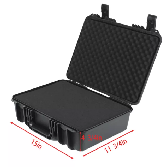 15" Waterproof Hard Case with Foam Portable Protective Storage Box for Travel 2