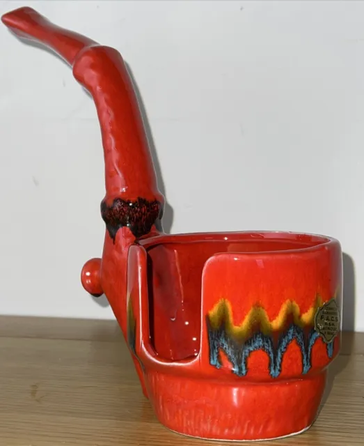San Marino F.A.C.S Ceramic Sammarinesi 1960s Red Drip Glaze Art Pottery Italy