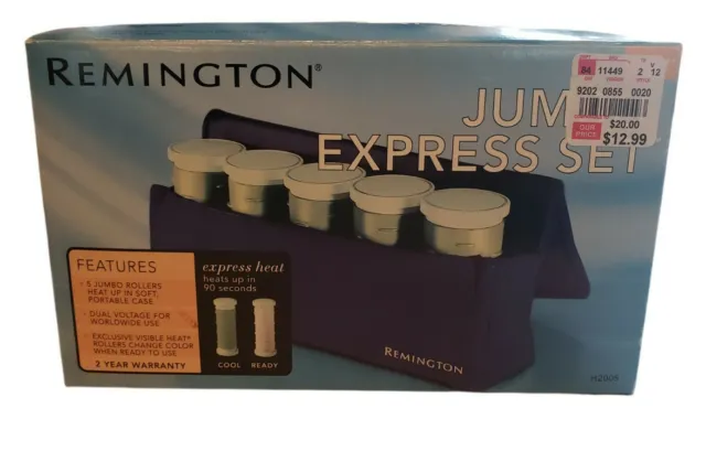 Remington Express Set Travel Pack 5 Heated Rollers Curlers Metal Clips Case
