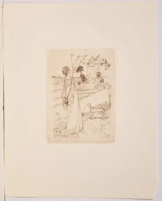 Heinrich Vogeler / etching / fairy tales / plate destroyed 1924/1895 / Rief 9. II. c. 2