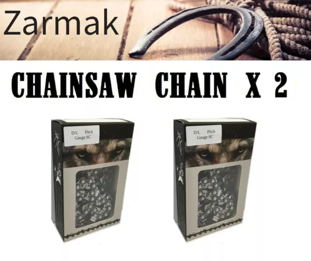 CHAINSAW CHAIN14 INCH Full CHISEL 3/8 LP 050 50 DL fits 14 inch bar X 2