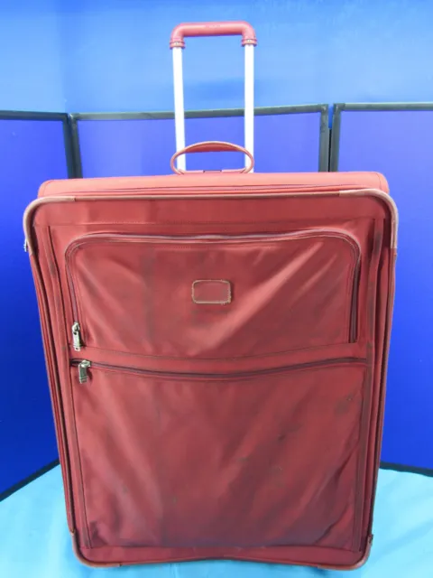 Red Tumi Rolling Ballistic Nylon Large Suitcase Luggage Carry-On  31inx23x12