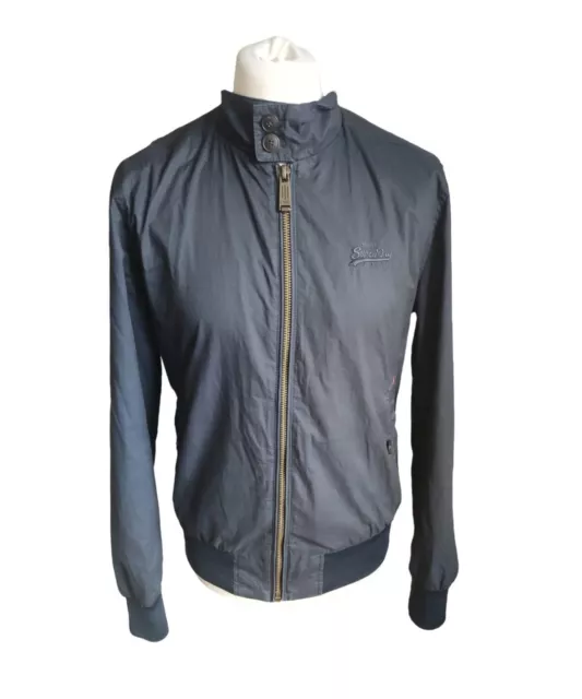 New mens superdry winter longhorn harrington jacket navy sales